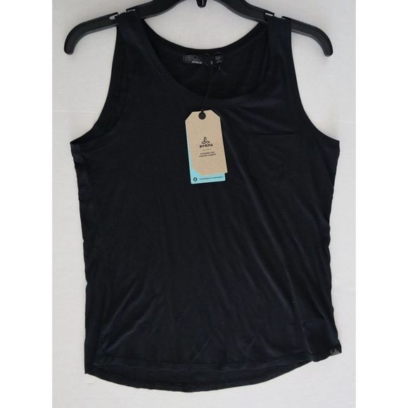 PrAna W11170143 Women's Sz S Black Foundation Scoop Neck Tank Top - Picture 3 of 7